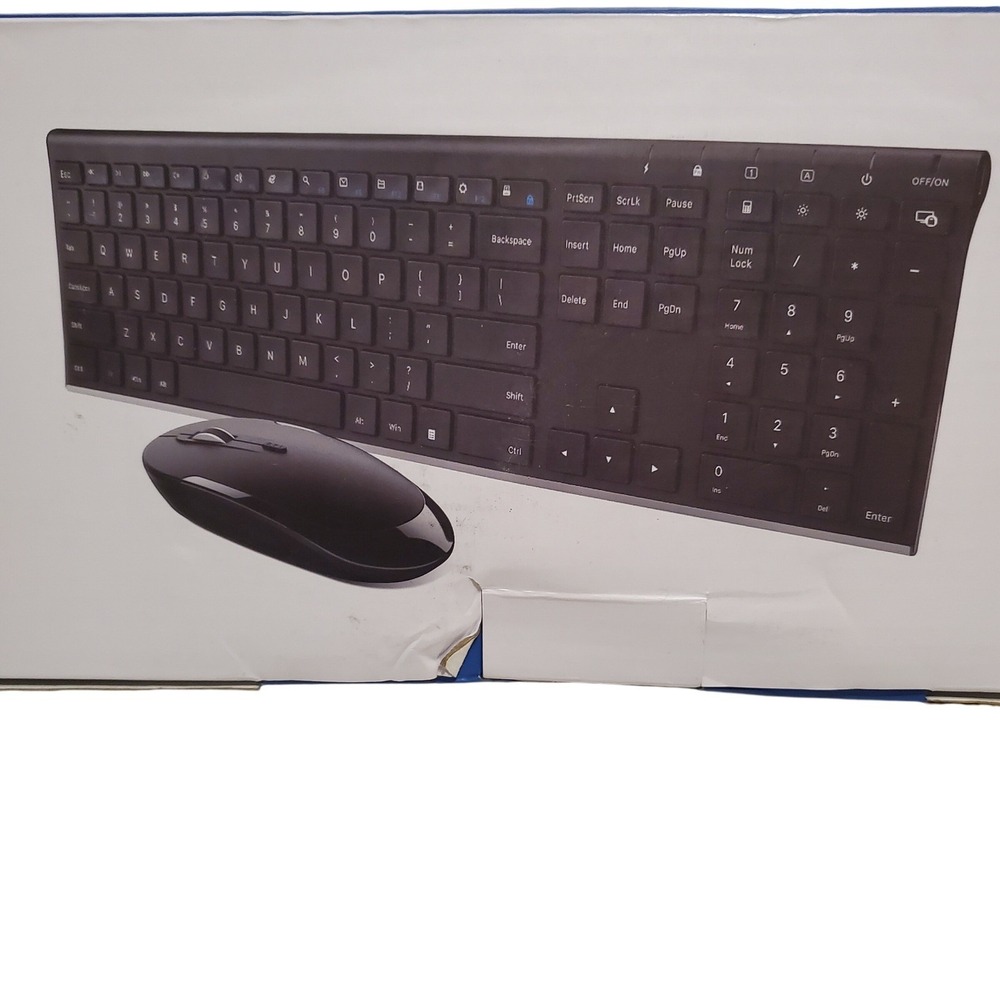 Wireless Keyboard and‎ Mouse Combo Slim Full Size Ergonomic for Computer  Laptop